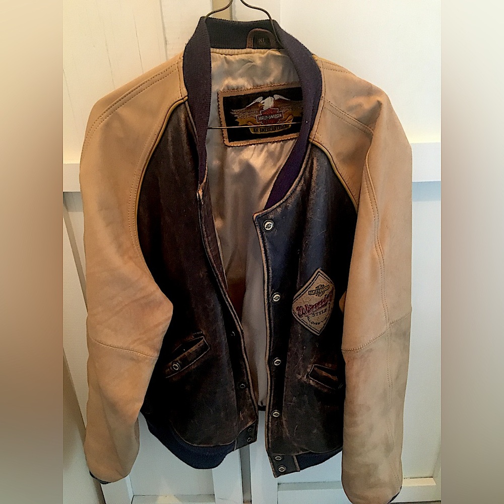 vintage leather Harley-Davidson jacket